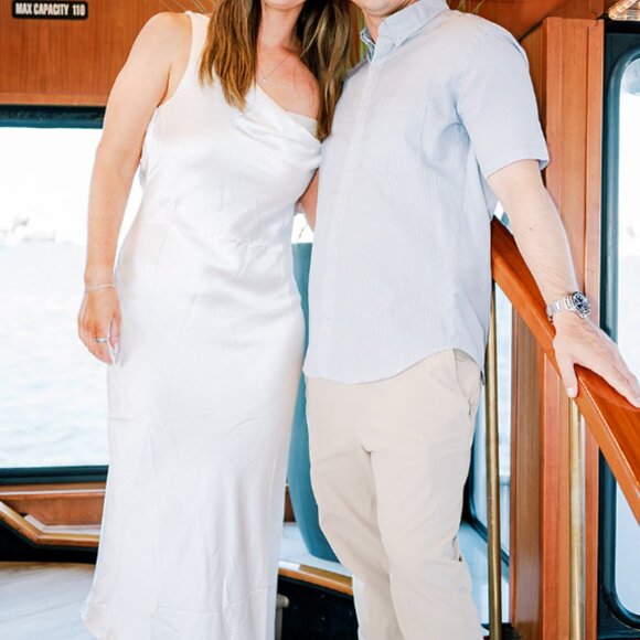 Meshki Yvette Slip Maxi Slip Dress Asymmetrical Hem Women's Size S Color White - Picture 7 of 7